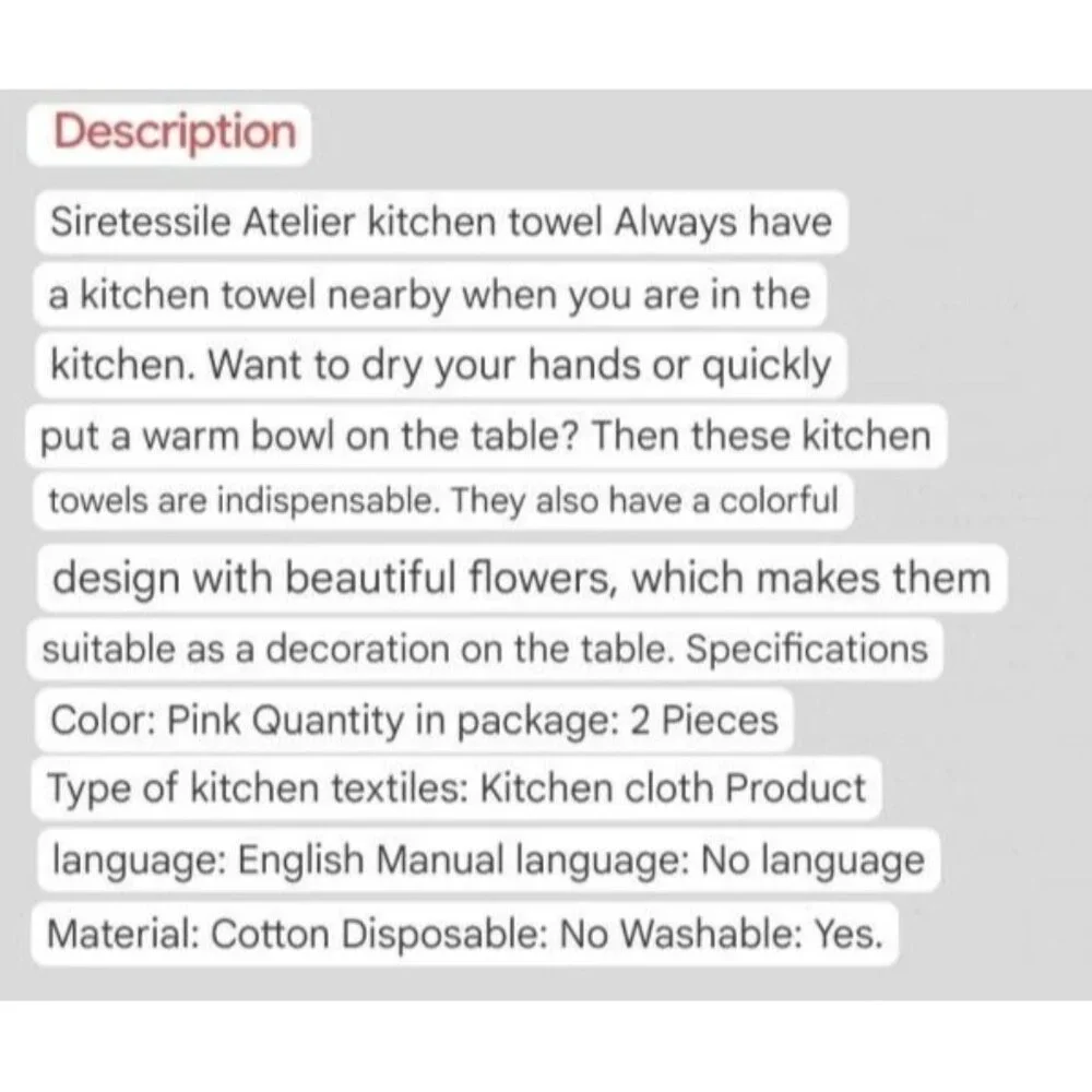 Atelier Kitchen Towels Blue‎ Set Of 2 Solid w Stripe Floral Plant Graphic